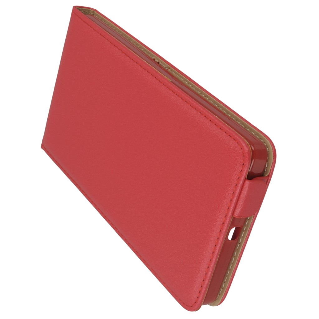 Pokrowiec z klapk na magnes Prestige Slim Flexi czerwony Microsoft Lumia 950 XL / 7