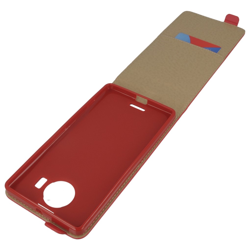 Pokrowiec z klapk na magnes Prestige Slim Flexi czerwony Microsoft Lumia 950 XL / 8