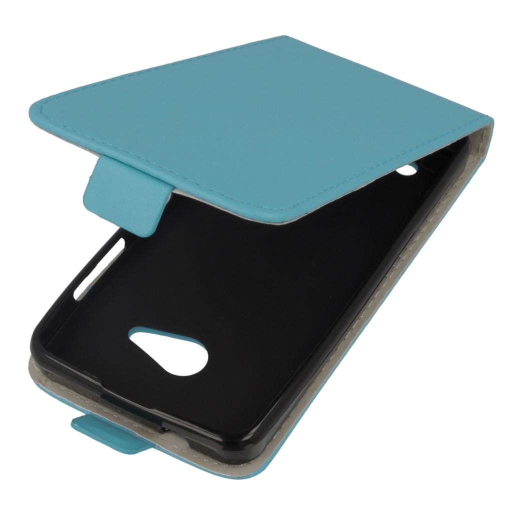Pokrowiec z klapk na magnes Prestige Slim Flexi jasny niebieski Microsoft Lumia 550