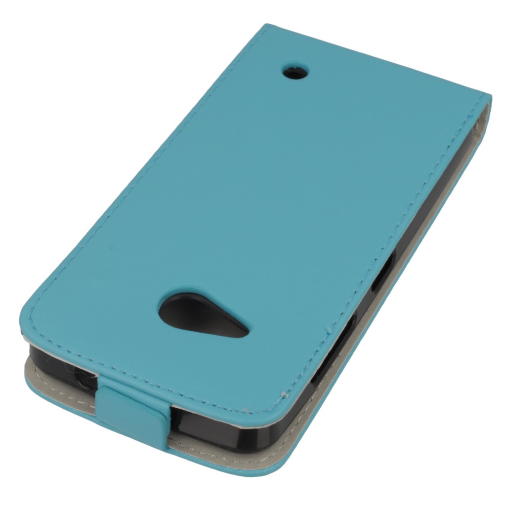 Pokrowiec z klapk na magnes Prestige Slim Flexi jasny niebieski Microsoft Lumia 550 / 4