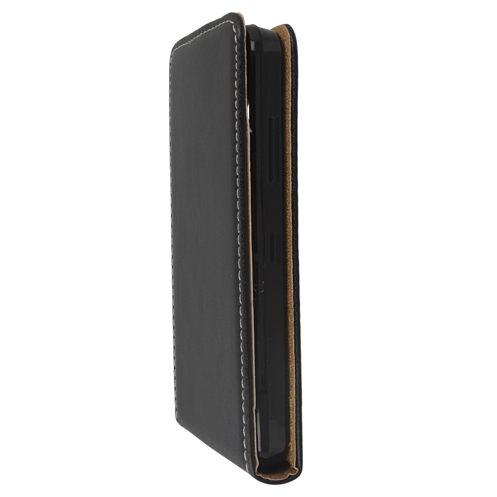 Pokrowiec z klapk na magnes Prestige Slim Flexi czarny Microsoft Lumia 550 / 6