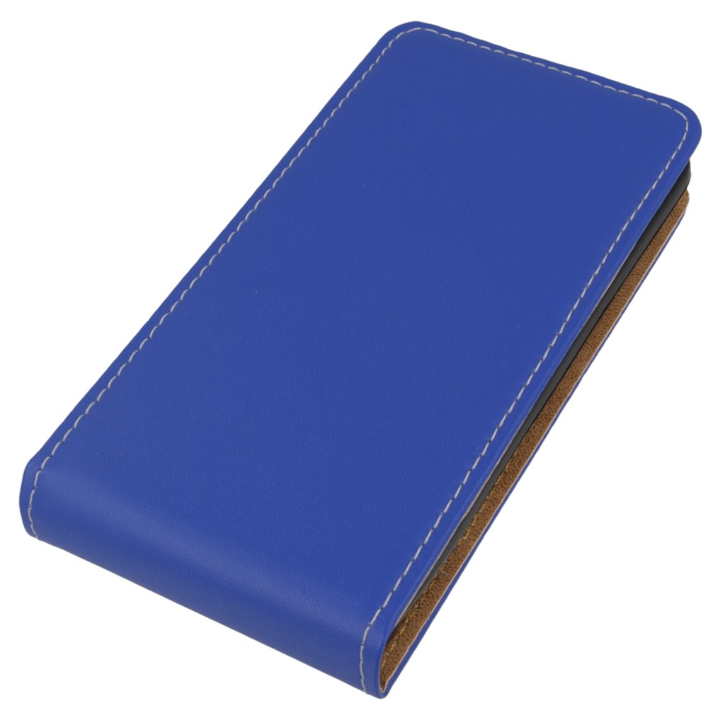 Pokrowiec z klapk na magnes Prestige Slim Flexi niebieski Microsoft Lumia 550 / 3