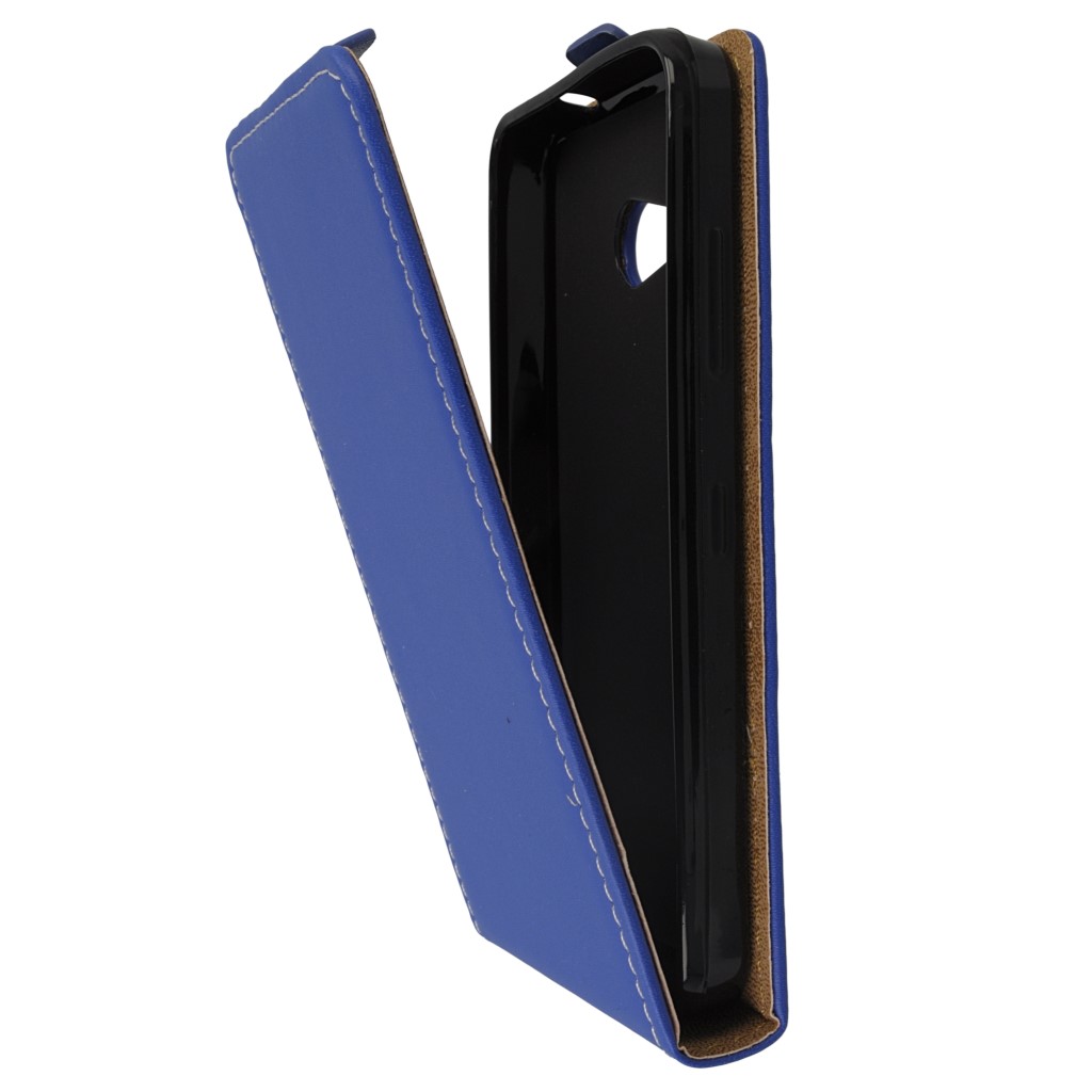 Pokrowiec z klapk na magnes Prestige Slim Flexi niebieski Microsoft Lumia 550 / 7