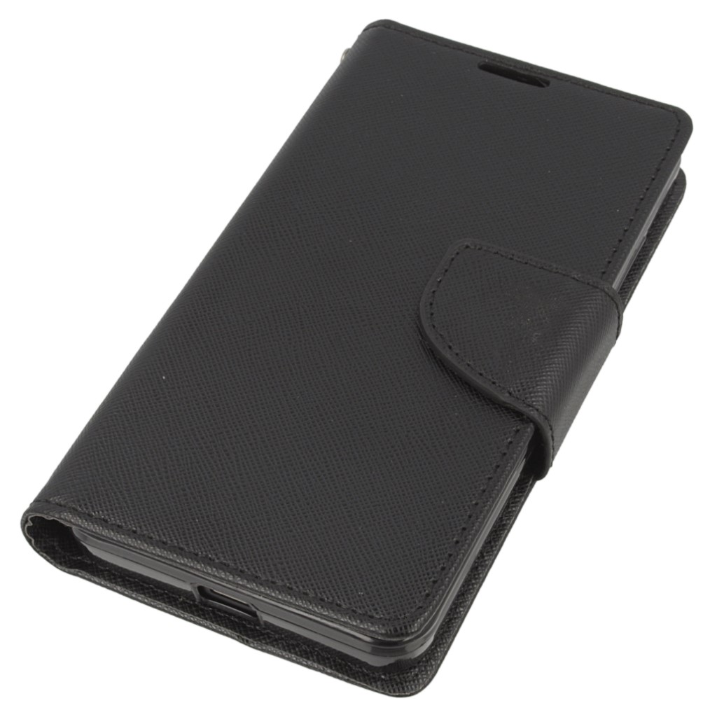 Pokrowiec etui z klapk na magnes Fancy Case czarne Microsoft Lumia 550 / 2
