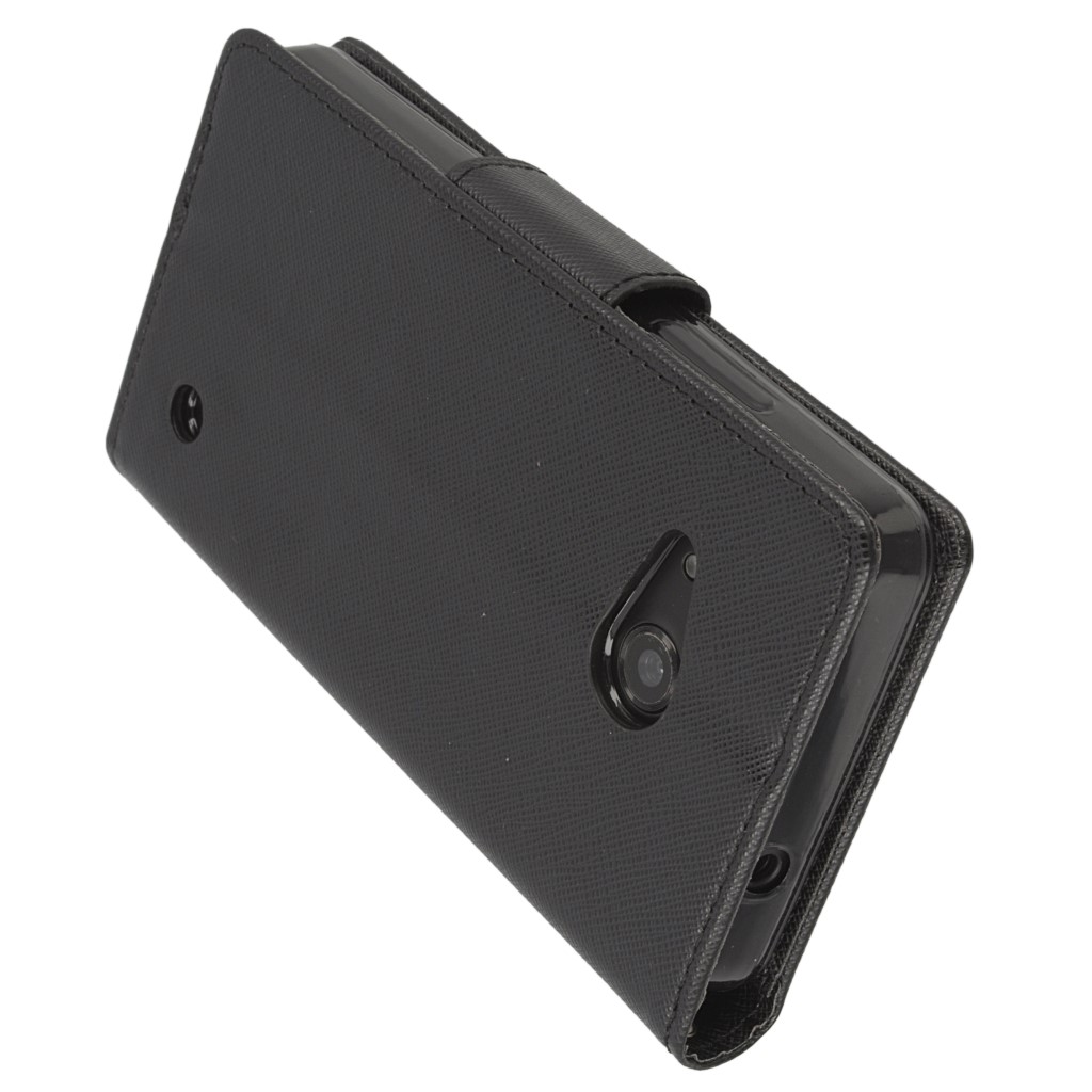 Pokrowiec etui z klapk na magnes Fancy Case czarne Microsoft Lumia 550 / 4
