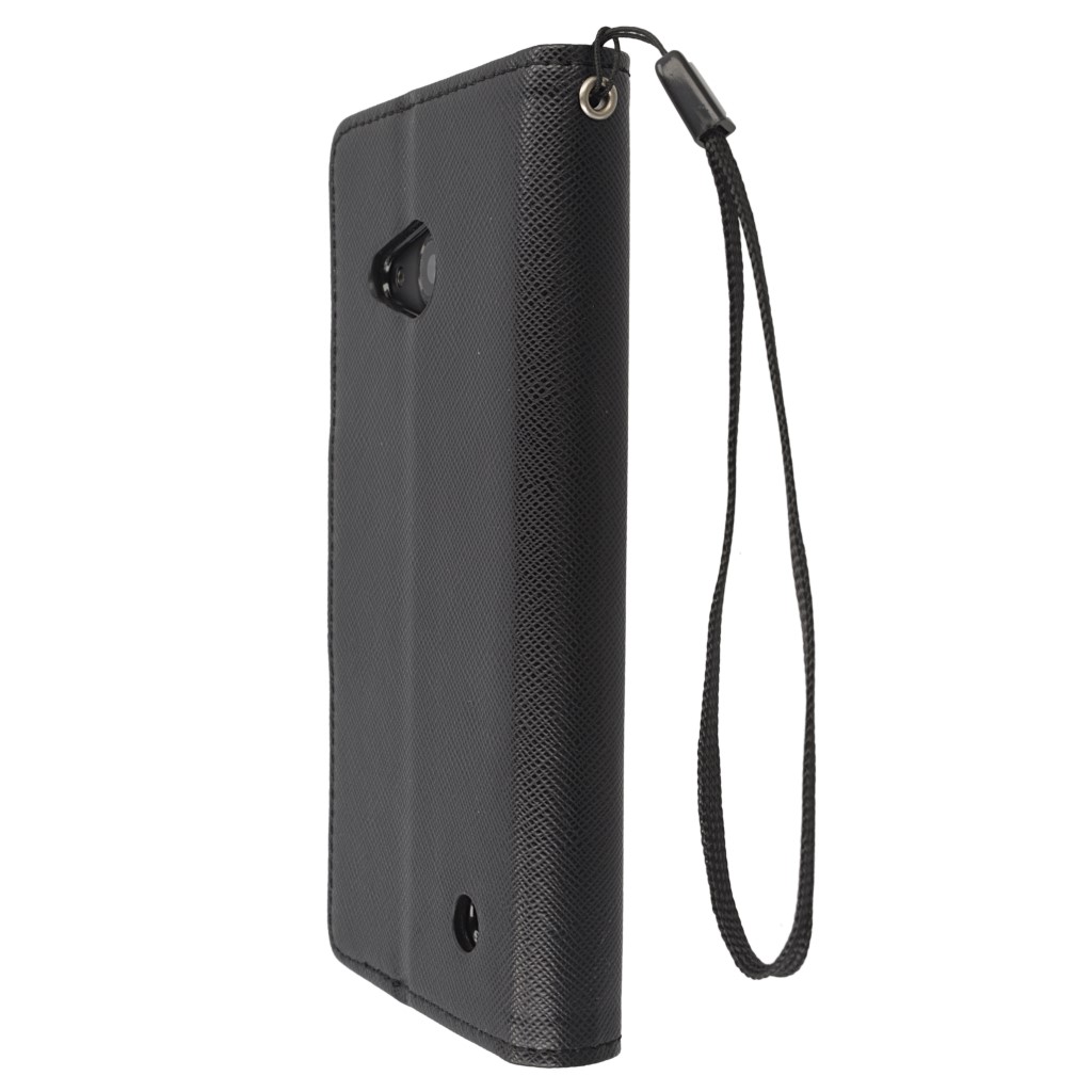 Pokrowiec etui z klapk na magnes Fancy Case czarne Microsoft Lumia 550 / 7