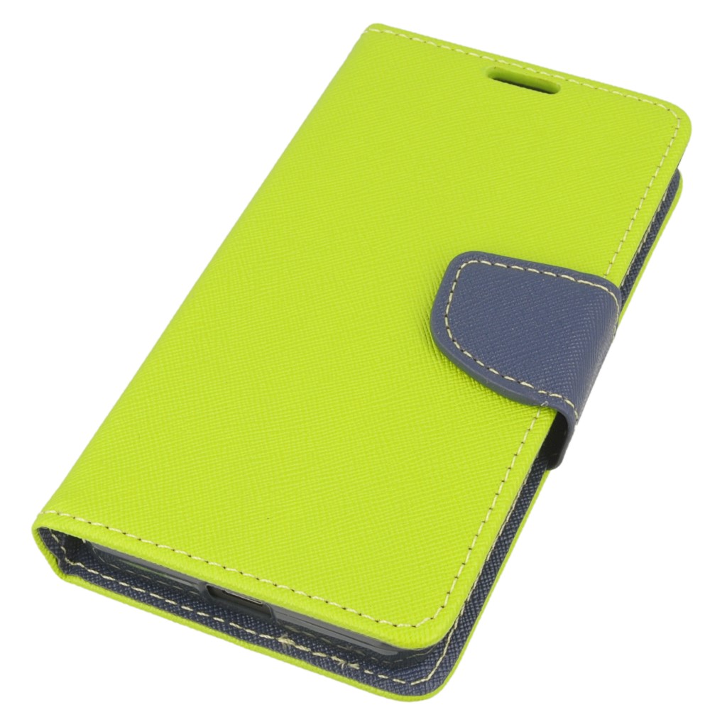 Pokrowiec etui z klapk na magnes Fancy Case limonkowo-granatowe Microsoft Lumia 550 / 2