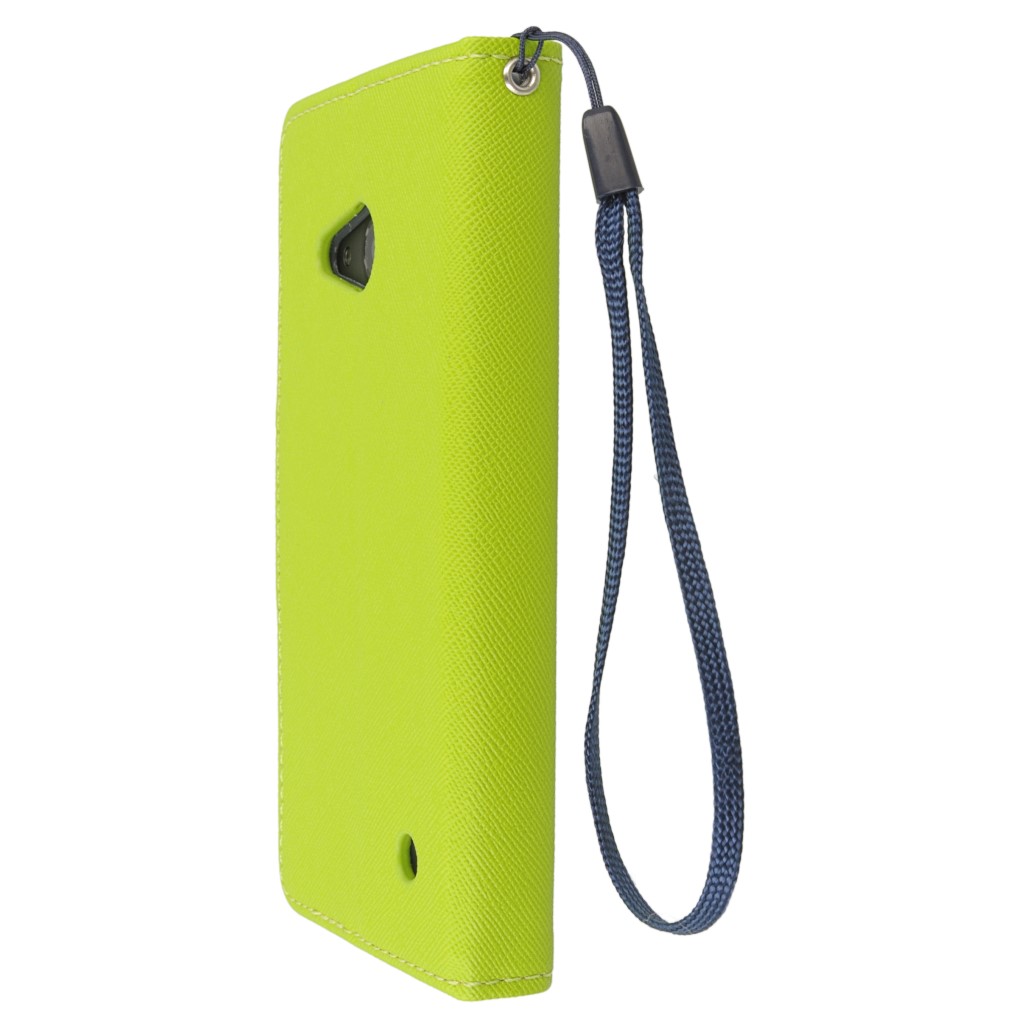 Pokrowiec etui z klapk na magnes Fancy Case limonkowo-granatowe Microsoft Lumia 550 / 7