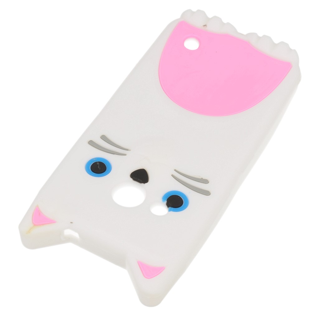 Pokrowiec etui silikonowe 3D Kitty biae Microsoft Lumia 550 / 2