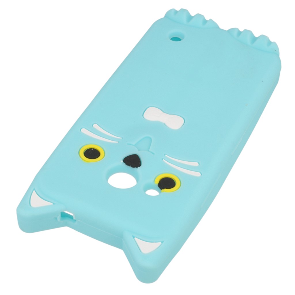 Pokrowiec etui silikonowe 3D Kitty niebieskie Microsoft Lumia 550 / 2