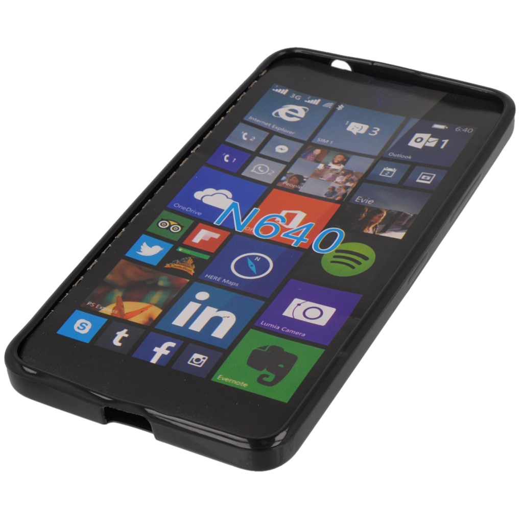 Pokrowiec silikonowe etui BACK CASE czarne Microsoft Lumia 640 Dual SIM / 9