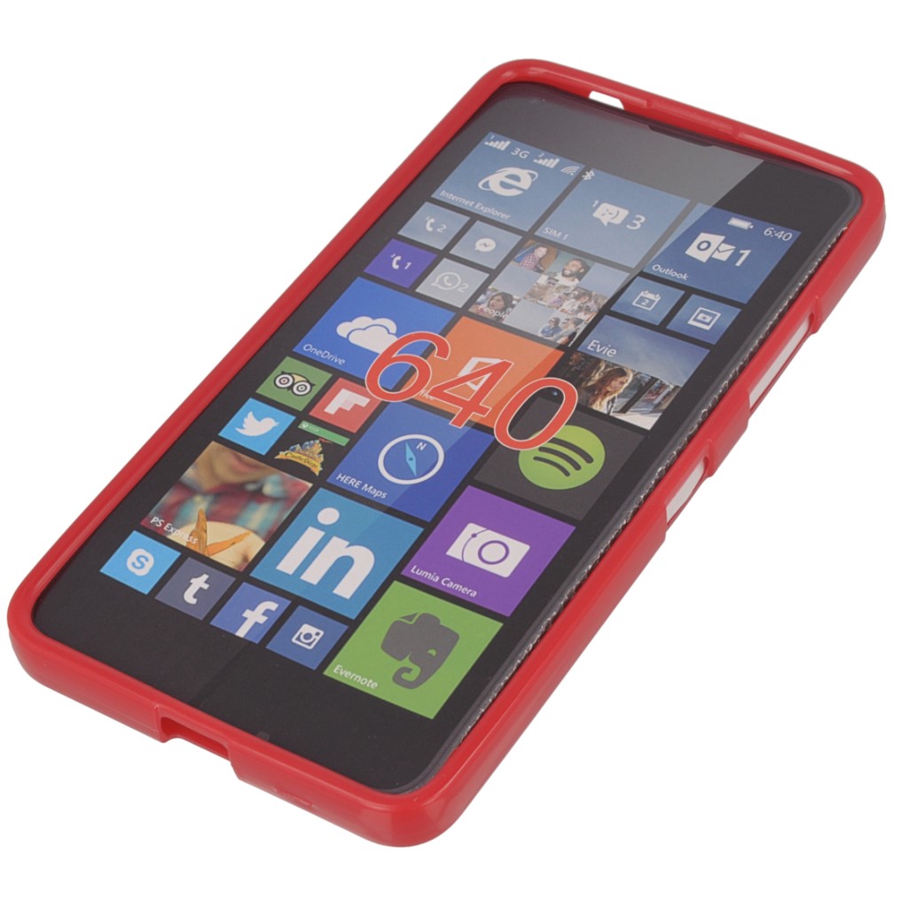 Pokrowiec silikonowe etui BACK CASE czerwone Microsoft Lumia 640 Dual SIM / 7