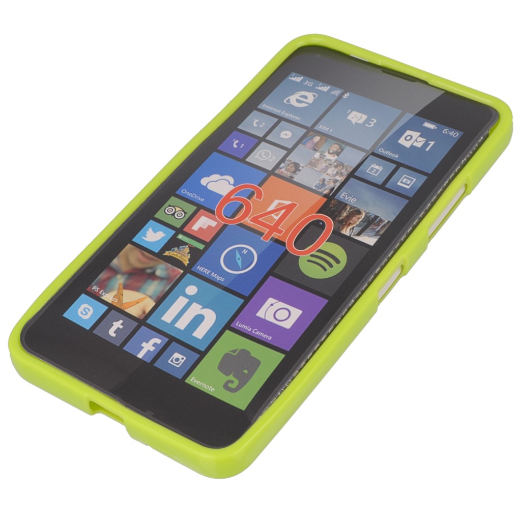 Pokrowiec silikonowe etui BACK CASE zielone Microsoft Lumia 640 Dual SIM / 8