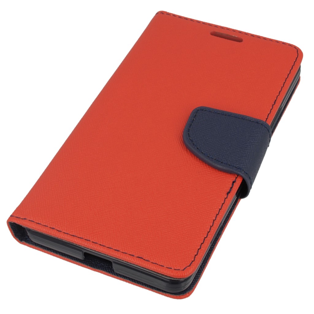 Pokrowiec etui z klapk na magnes Fancy Case czerwono-granatowe Microsoft Lumia 950 / 2