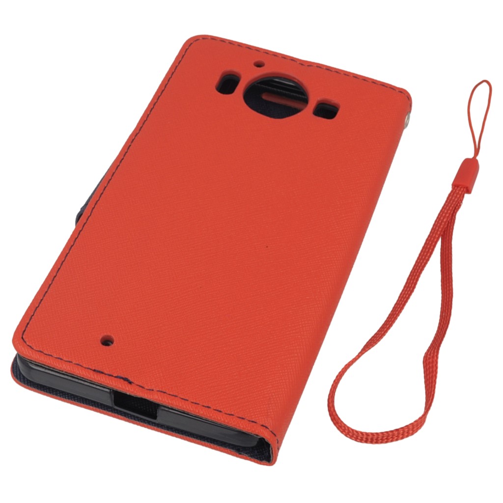 Pokrowiec etui z klapk na magnes Fancy Case czerwono-granatowe Microsoft Lumia 950 / 4