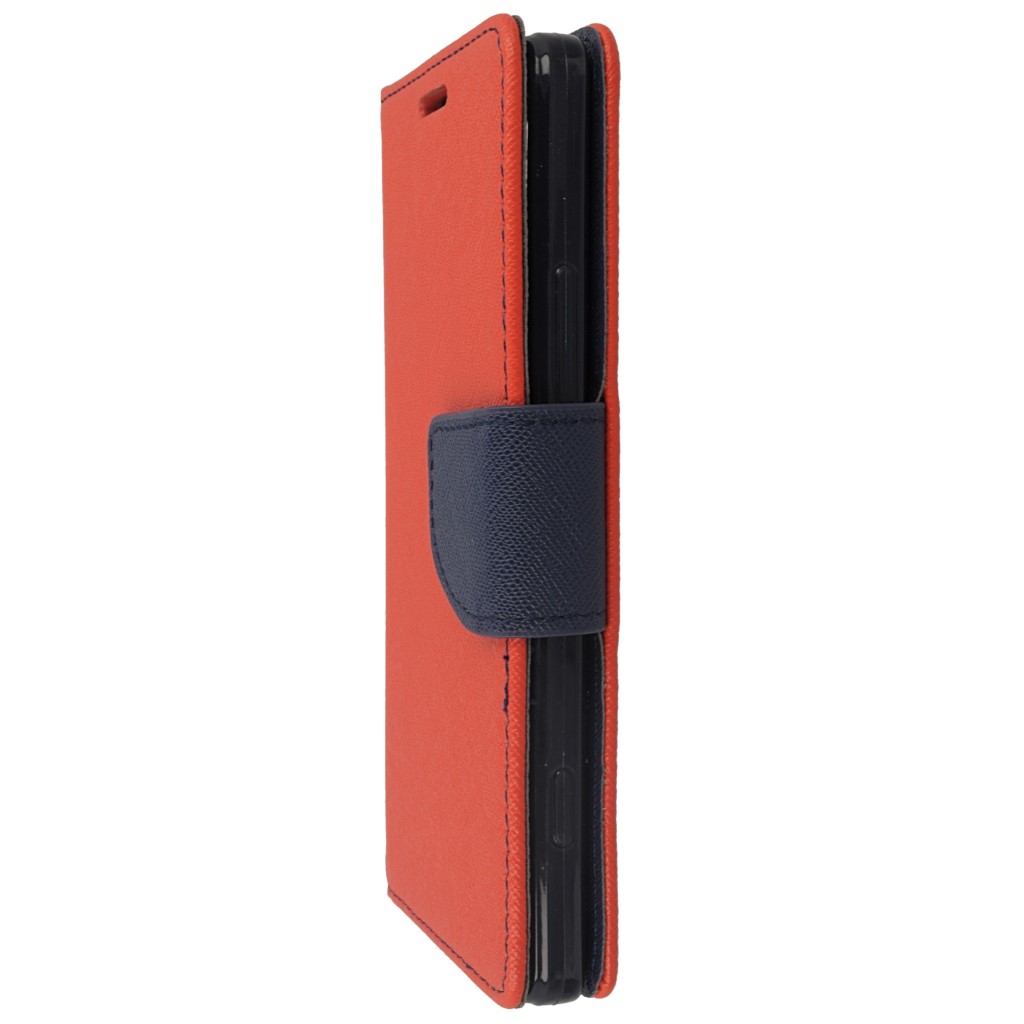 Pokrowiec etui z klapk na magnes Fancy Case czerwono-granatowe Microsoft Lumia 950 / 5