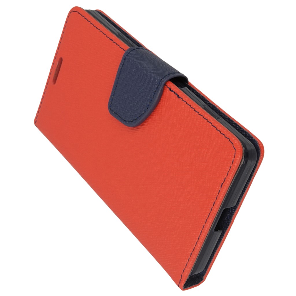 Pokrowiec etui z klapk na magnes Fancy Case czerwono-granatowe Microsoft Lumia 950 / 7