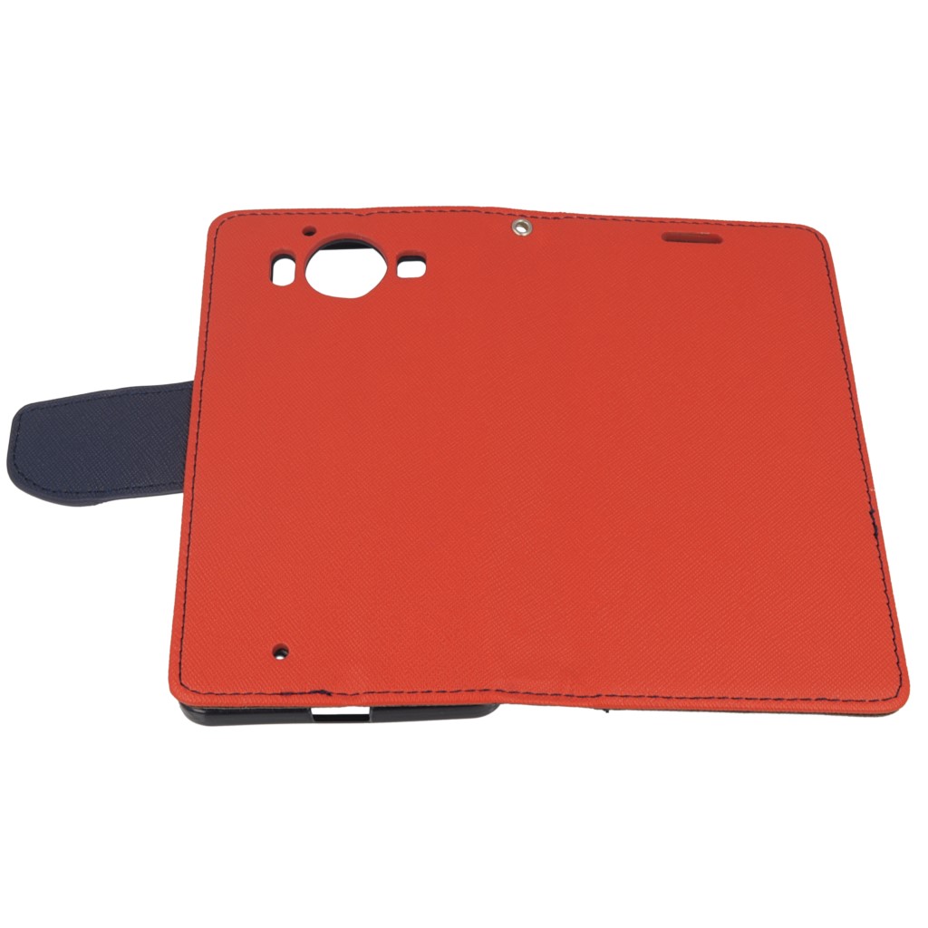 Pokrowiec etui z klapk na magnes Fancy Case czerwono-granatowe Microsoft Lumia 950 / 9