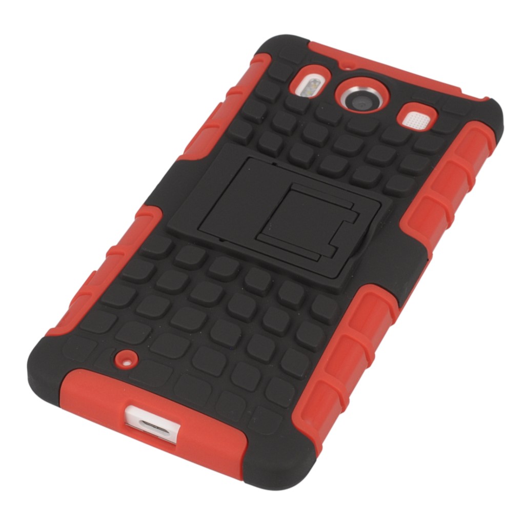 Pokrowiec etui pancerne Hybrid Case czerwony Microsoft Lumia 950