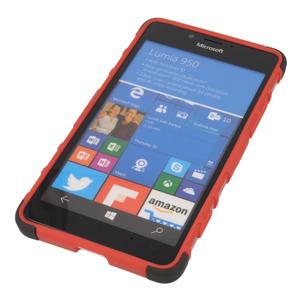 Pokrowiec etui pancerne Hybrid Case czerwony Microsoft Lumia 950 / 9