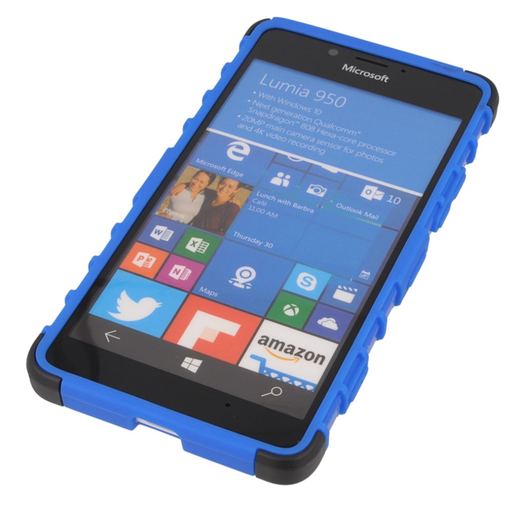 Pokrowiec etui pancerne Hybrid Case niebieski Microsoft Lumia 950 / 8