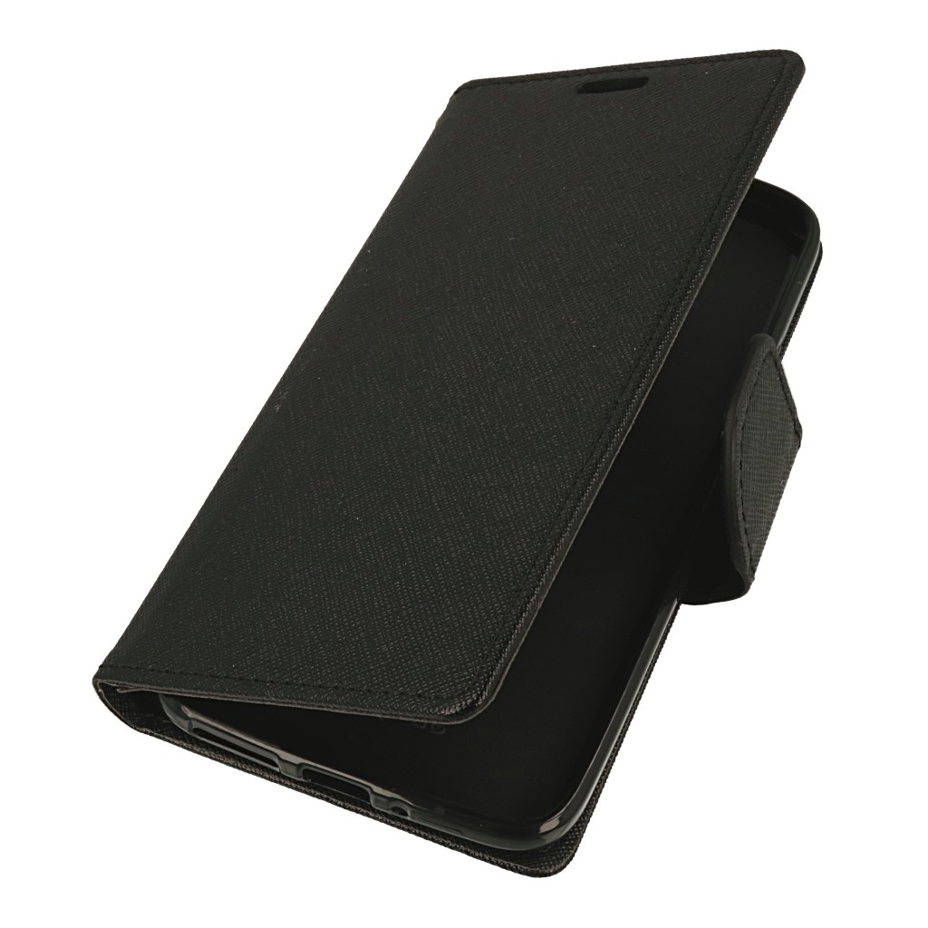 Pokrowiec etui z klapk na magnes Fancy Case czarne NOKIA Lumia 630