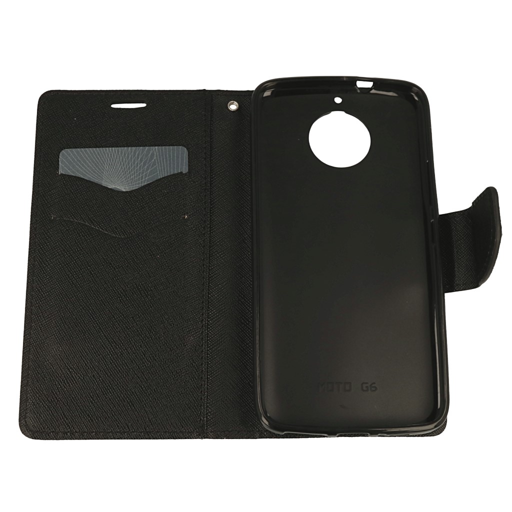 Pokrowiec etui z klapk na magnes Fancy Case czarne NOKIA Lumia 630 / 7