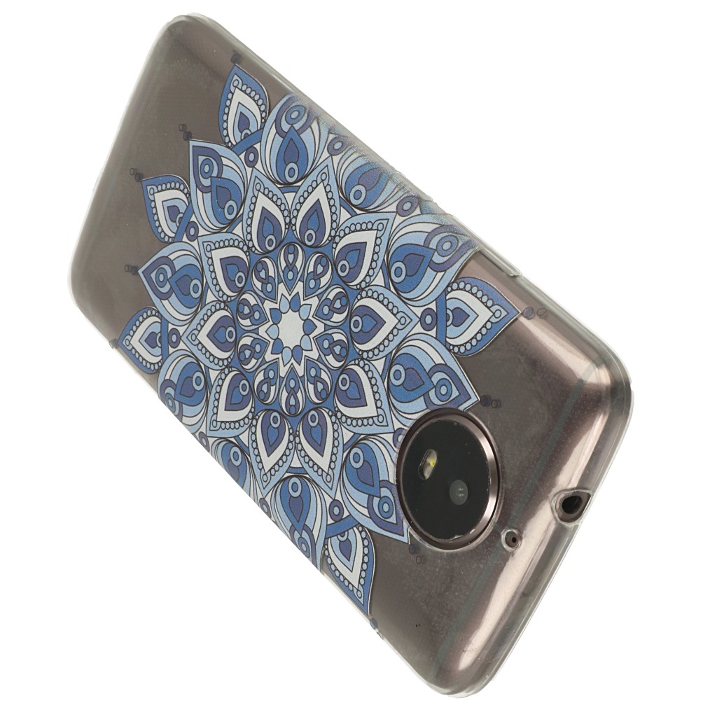 Pokrowiec etui silikonowe wzr Kwiat Mandala niebieski MOTOROLA Moto G5S / 3