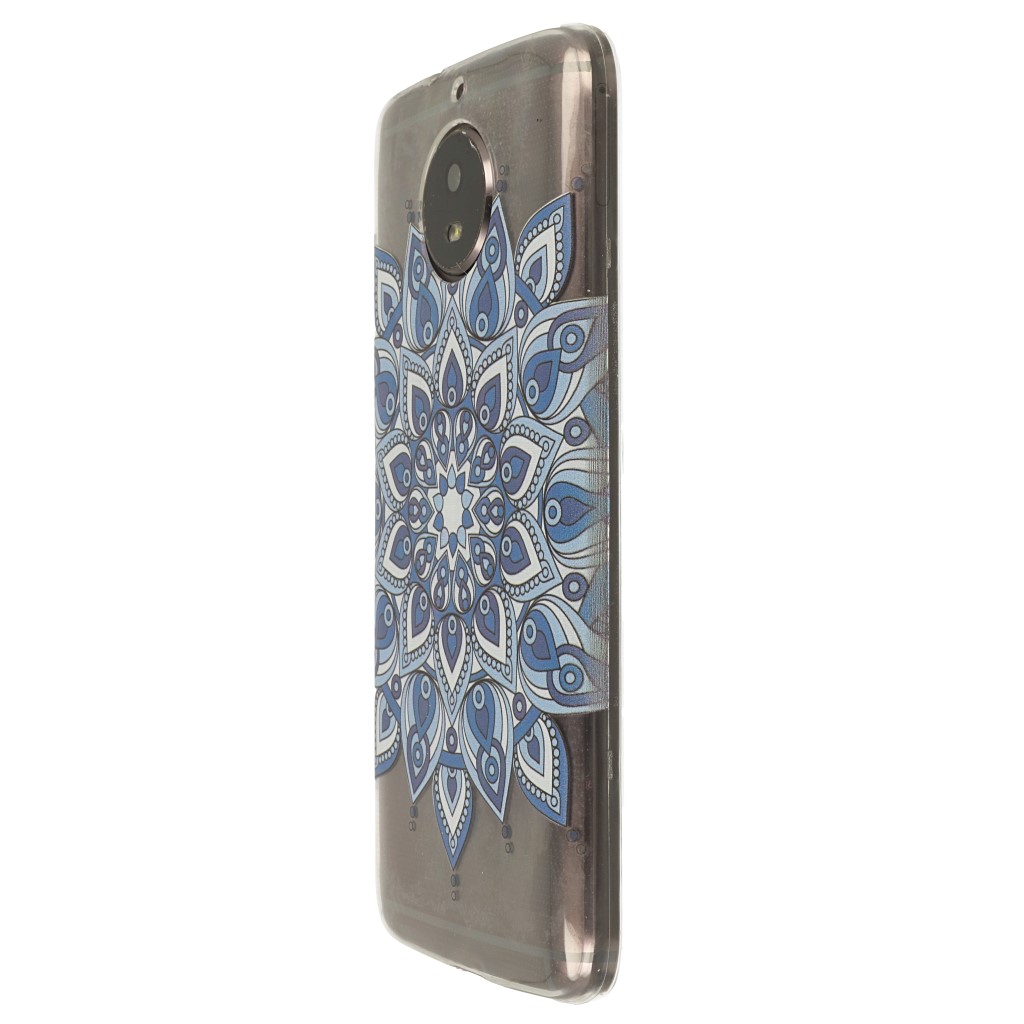 Pokrowiec etui silikonowe wzr Kwiat Mandala niebieski MOTOROLA Moto G5S / 4