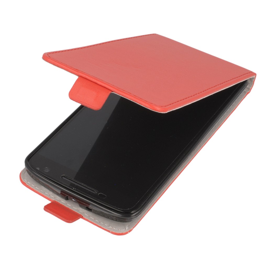 Pokrowiec z klapk na magnes Prestige Slim Flexi czerwony Lenovo Moto X Style