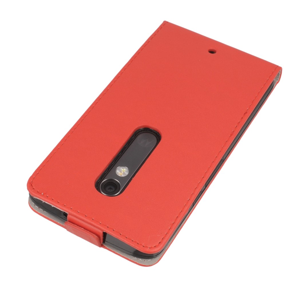 Pokrowiec z klapk na magnes Prestige Slim Flexi czerwony MOTOROLA Moto X Play / 4
