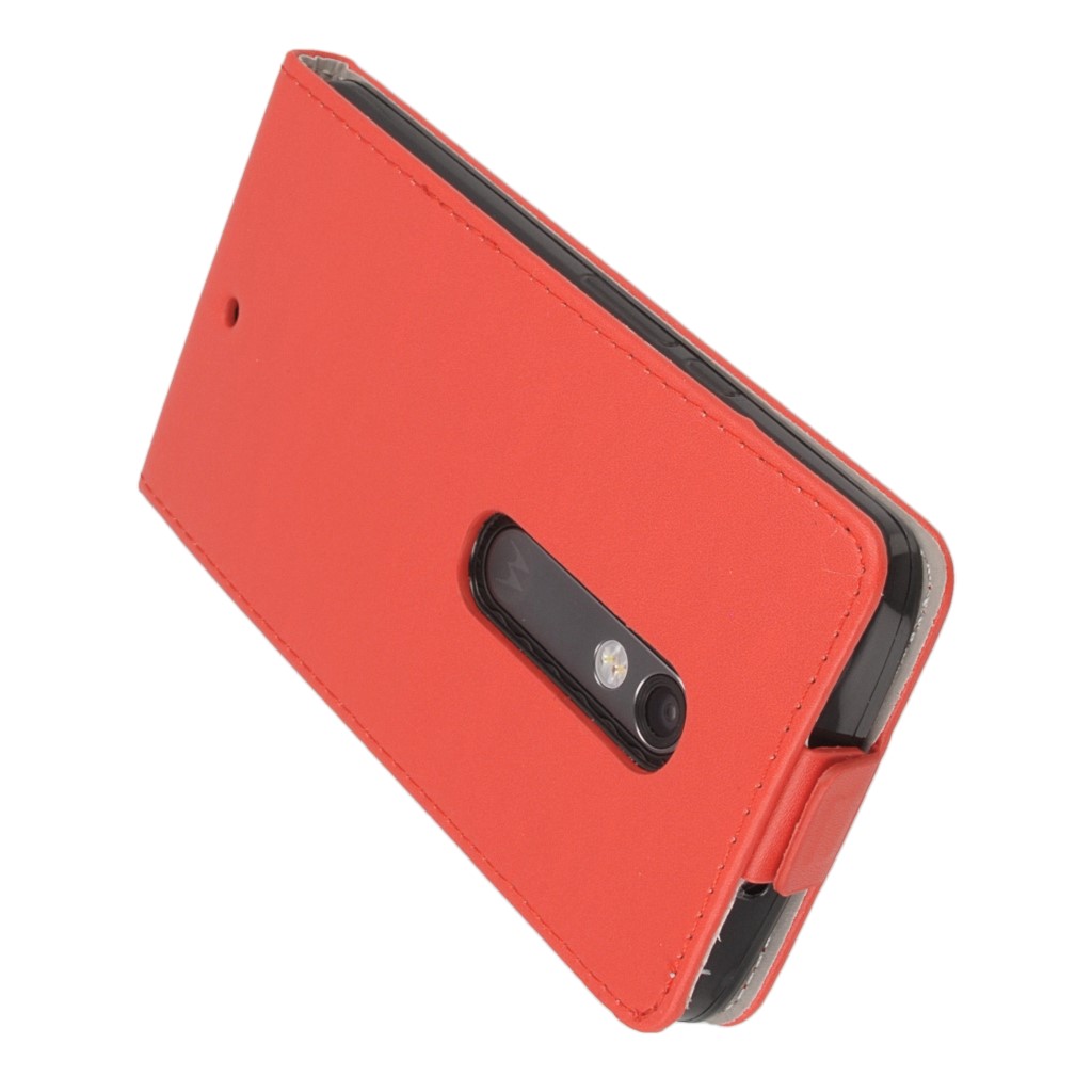 Pokrowiec z klapk na magnes Prestige Slim Flexi czerwony MOTOROLA Moto X Play / 5