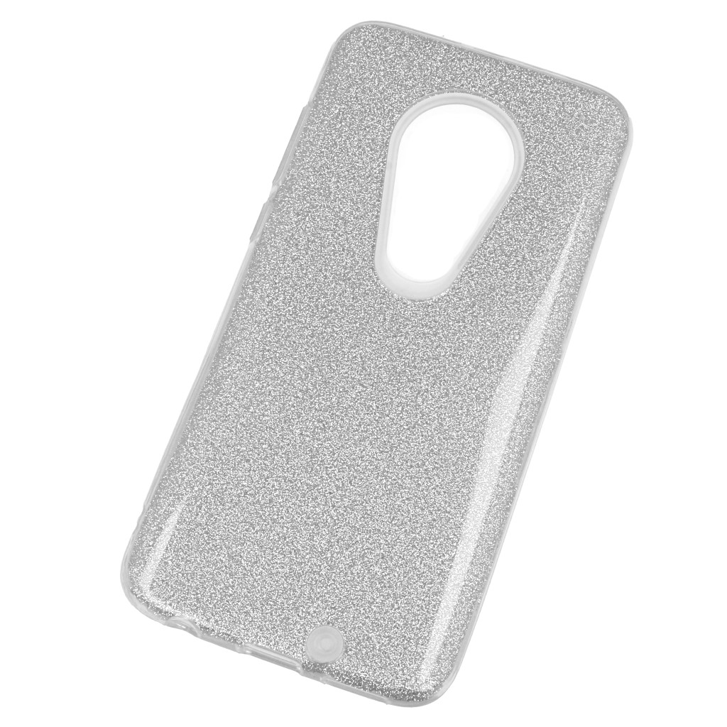 Pokrowiec etui elowe Shine Case srebrne MOTOROLA Moto G7