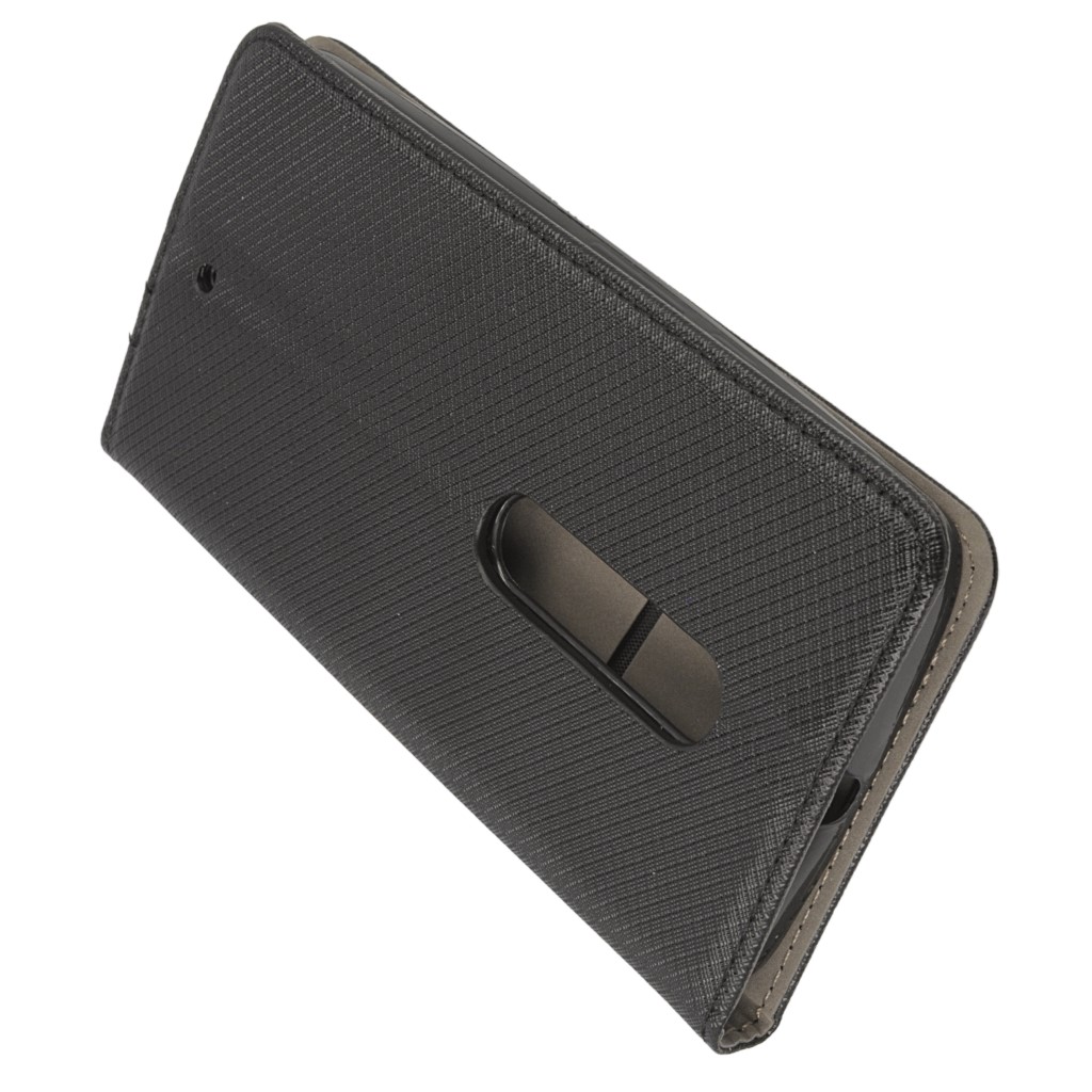 Pokrowiec etui z klapk Magnet Book czarne Lenovo Moto X Play / 4