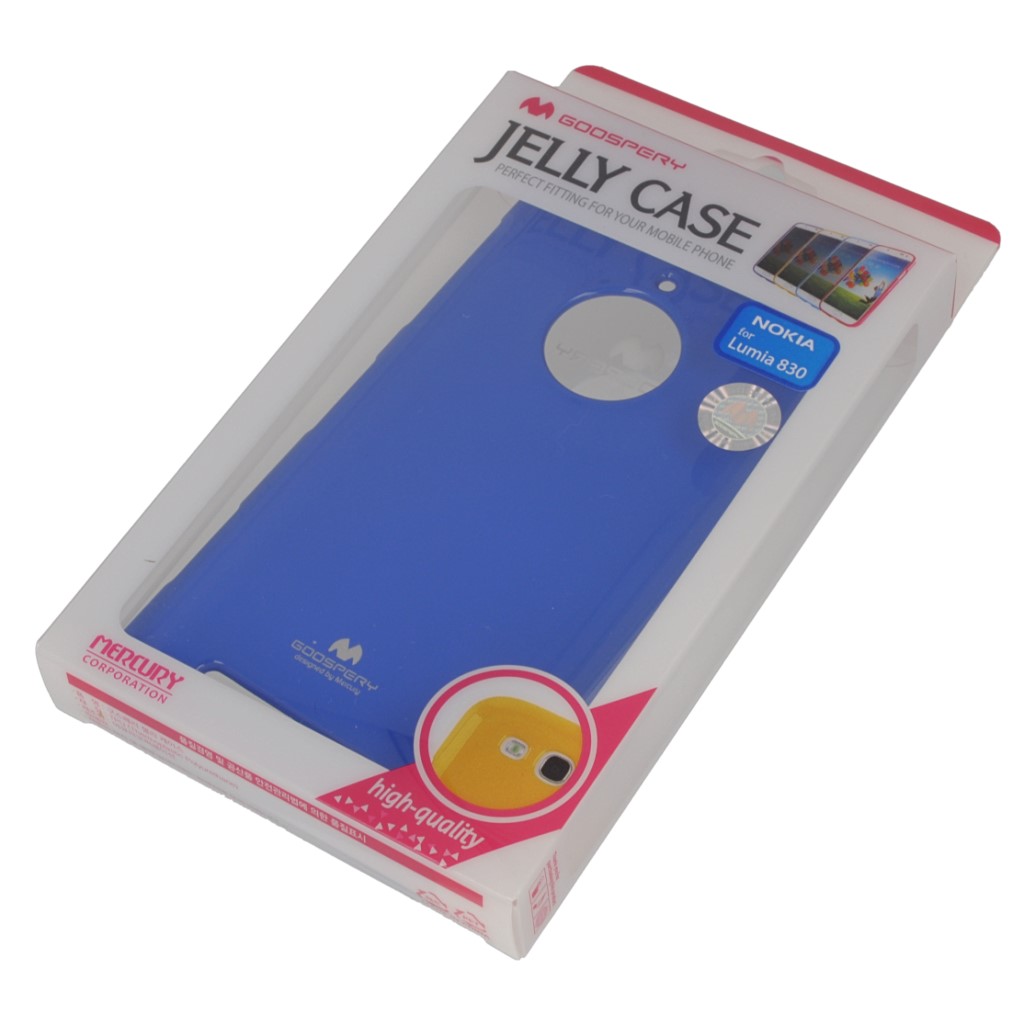 Pokrowiec etui silikonowe Mercury JELLY CASE niebieskie NOKIA Lumia 830 / 9