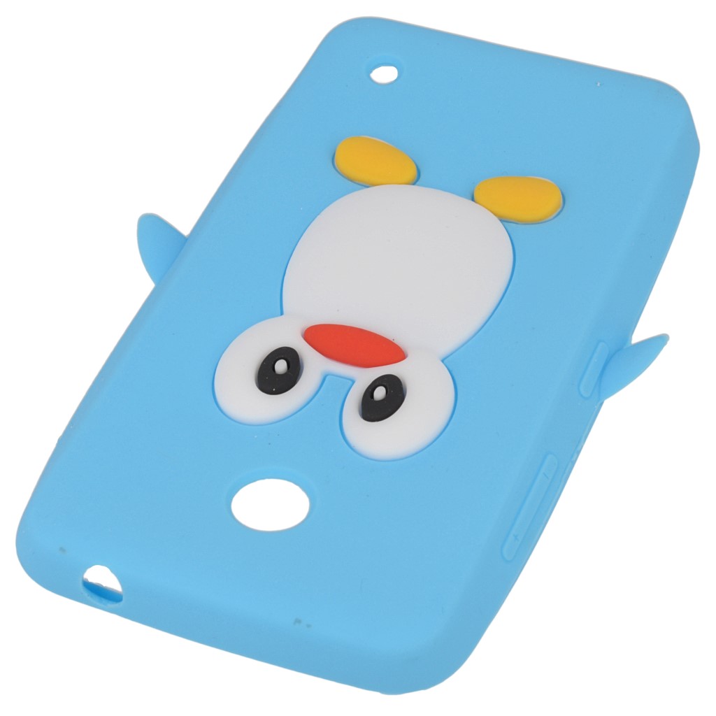 Pokrowiec etui silikonowe 3D Pingwin niebieskie NOKIA Lumia 630 / 3