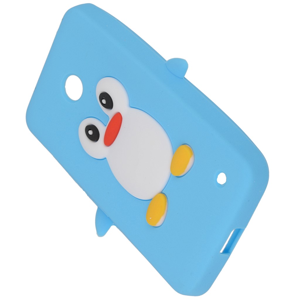 Pokrowiec etui silikonowe 3D Pingwin niebieskie NOKIA Lumia 630 / 8