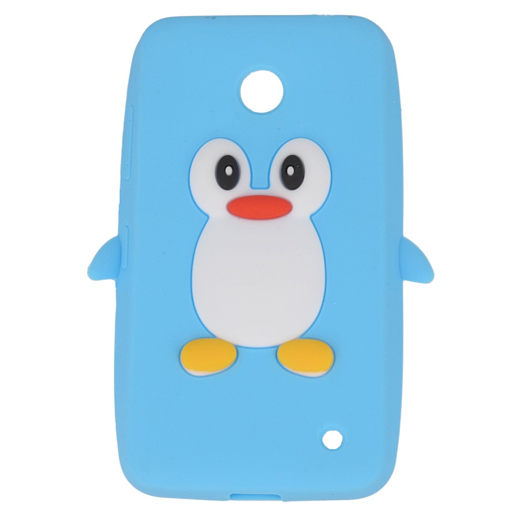 Pokrowiec etui silikonowe 3D Pingwin niebieskie NOKIA Lumia 630 / 10
