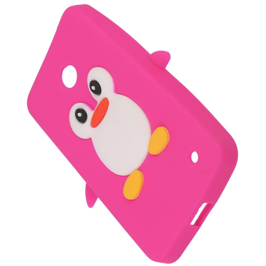 Pokrowiec etui silikonowe 3D Pingwin rowe NOKIA Lumia 630 / 7