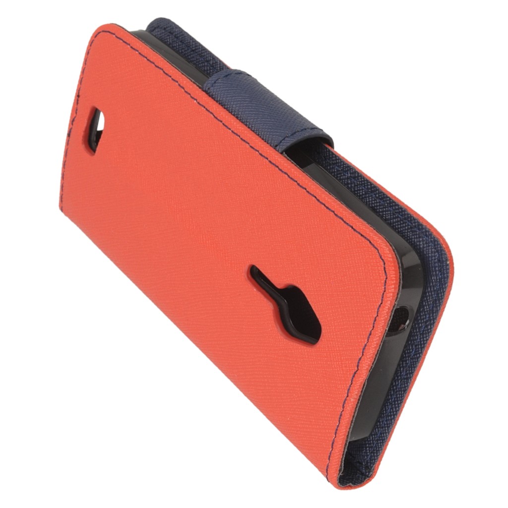 Pokrowiec etui z klapk na magnes Fancy Case czerwono-granatowe NOKIA 230 Dual SIM / 4
