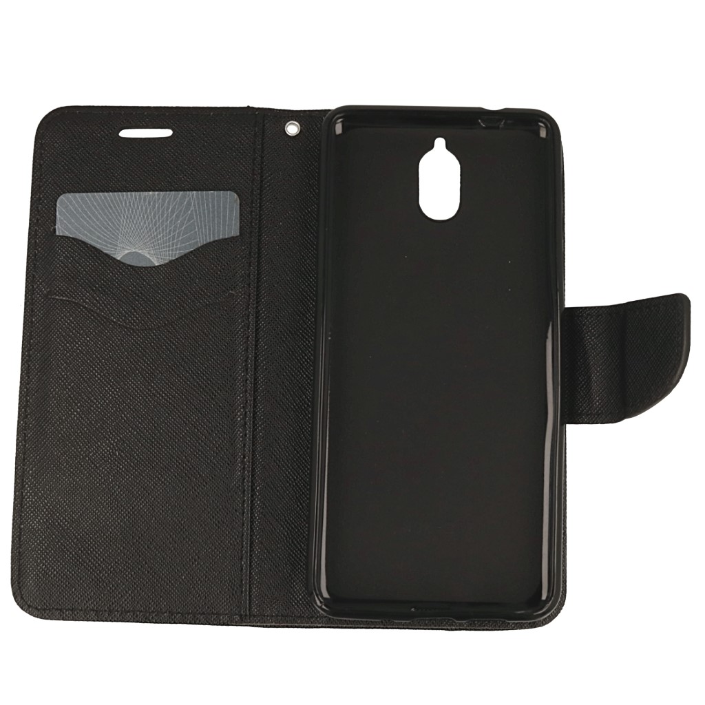 Pokrowiec etui z klapk� na magnes Fancy Case czarne NOKIA 3.1 / 2