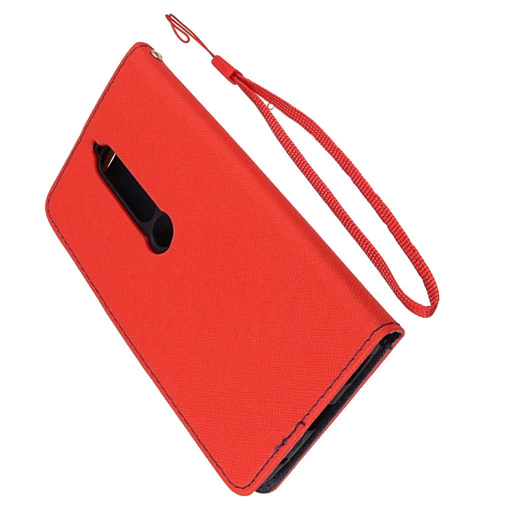 Pokrowiec etui z klapką na magnes Fancy Case czerwono-granatowe NOKIA 6 2018 / 5 Pokrowiec etui z klapką na magnes Fancy Case czerwono-granatowe NOKIA 6 2018 / 5