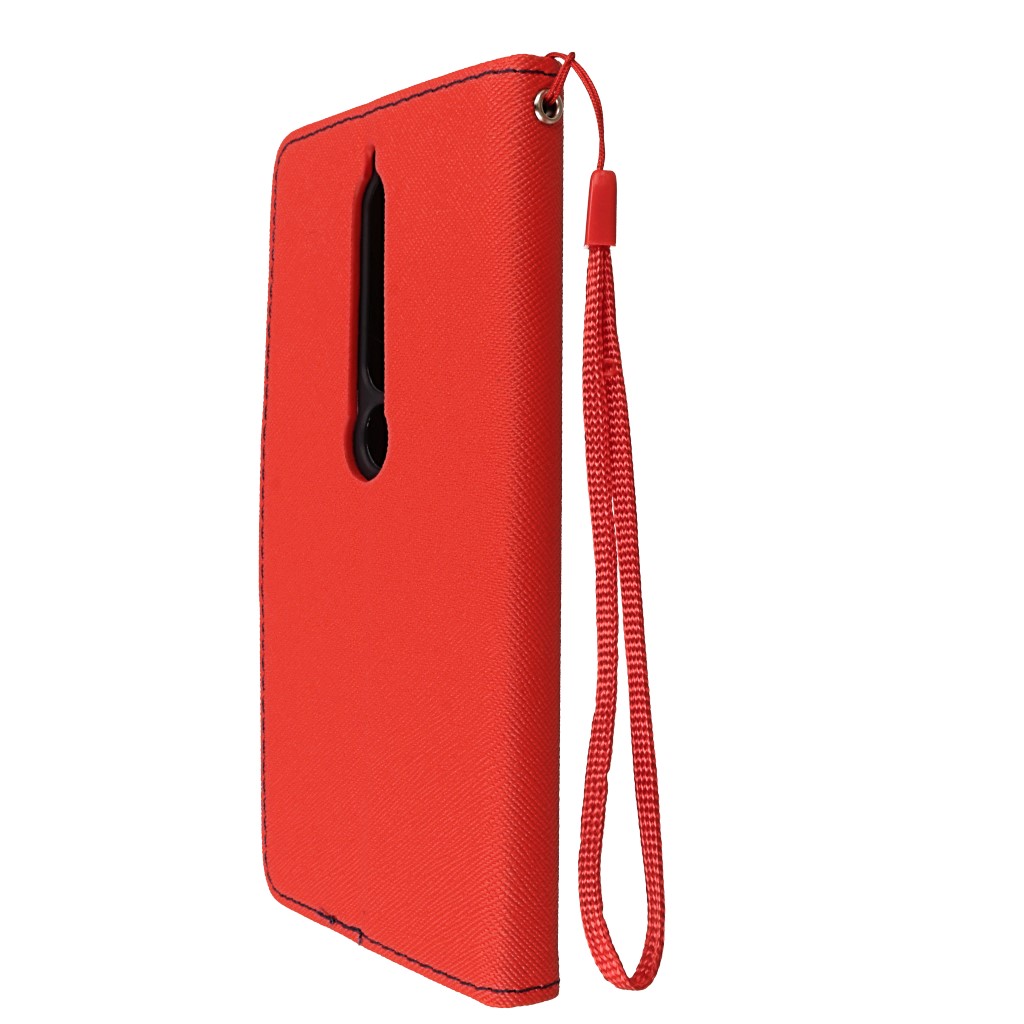Pokrowiec etui z klapką na magnes Fancy Case czerwono-granatowe NOKIA 6 2018 / 7 Pokrowiec etui z klapką na magnes Fancy Case czerwono-granatowe NOKIA 6 2018 / 7