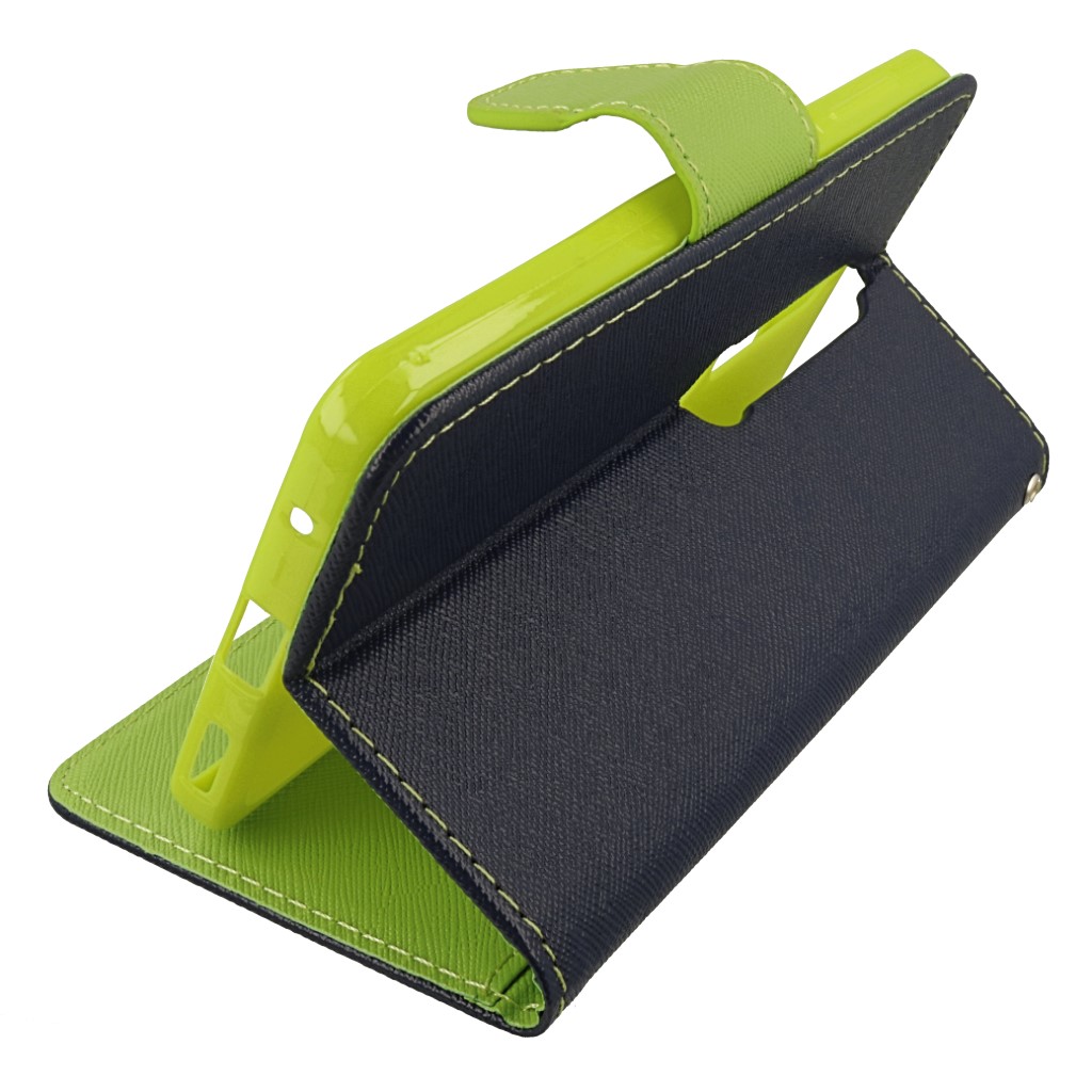 Pokrowiec etui z klapką na magnes Fancy Case granatowo-limonkowe NOKIA 6 2018 / 3 Pokrowiec etui z klapką na magnes Fancy Case granatowo-limonkowe NOKIA 6 2018 / 3
