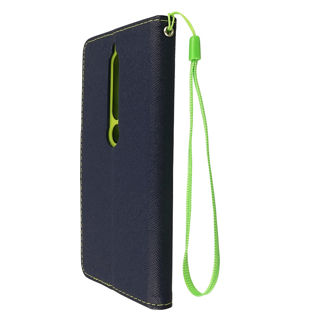 Pokrowiec etui z klapką na magnes Fancy Case granatowo-limonkowe NOKIA 6 2018 / 7 Pokrowiec etui z klapką na magnes Fancy Case granatowo-limonkowe NOKIA 6 2018 / 7