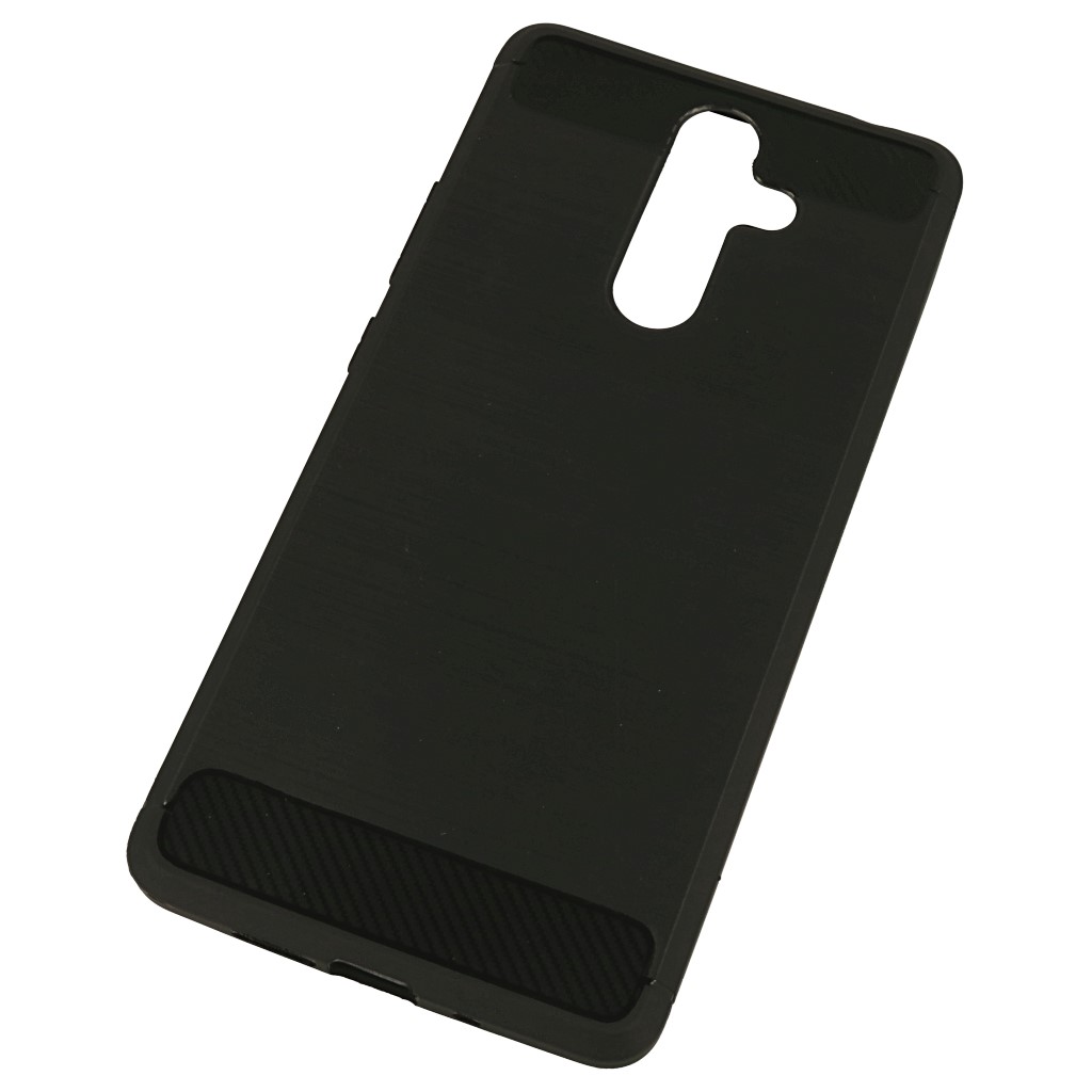 Pokrowiec etui pancerne Karbon Case czarne NOKIA 7 Plus