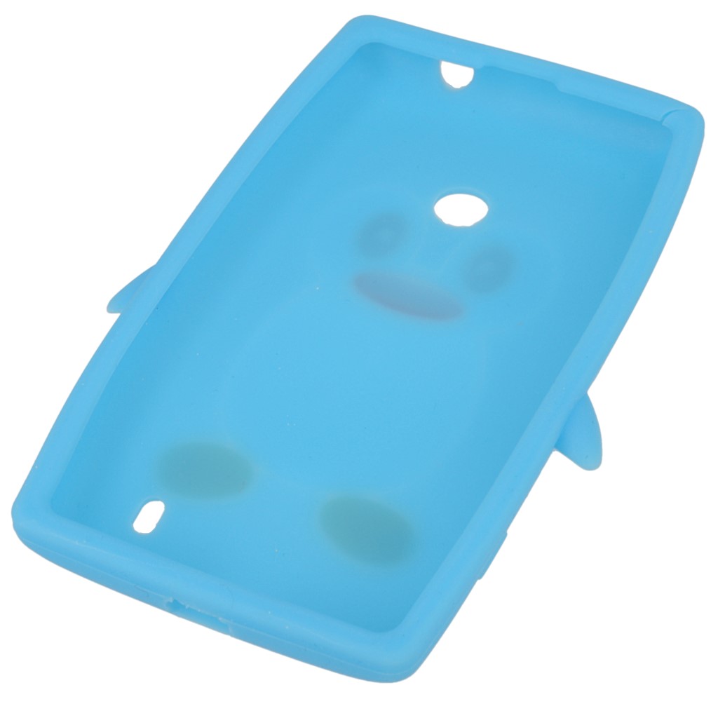 Pokrowiec etui silikonowe 3D Pingwin jasnoniebieskie NOKIA Lumia 520 / 3