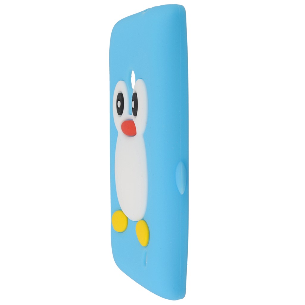 Pokrowiec etui silikonowe 3D Pingwin jasnoniebieskie NOKIA Lumia 520 / 5