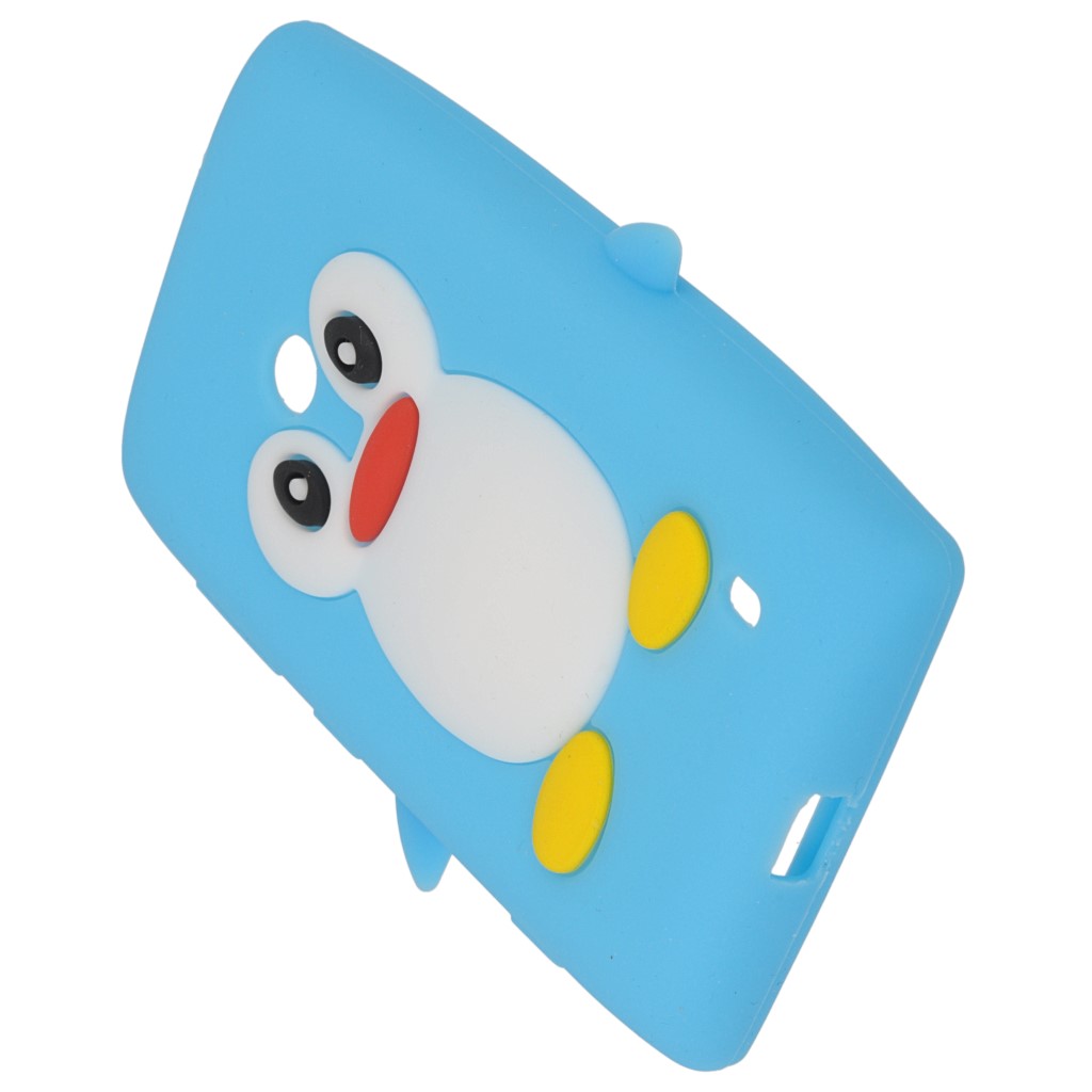 Pokrowiec etui silikonowe 3D Pingwin jasnoniebieskie NOKIA Lumia 520 / 7