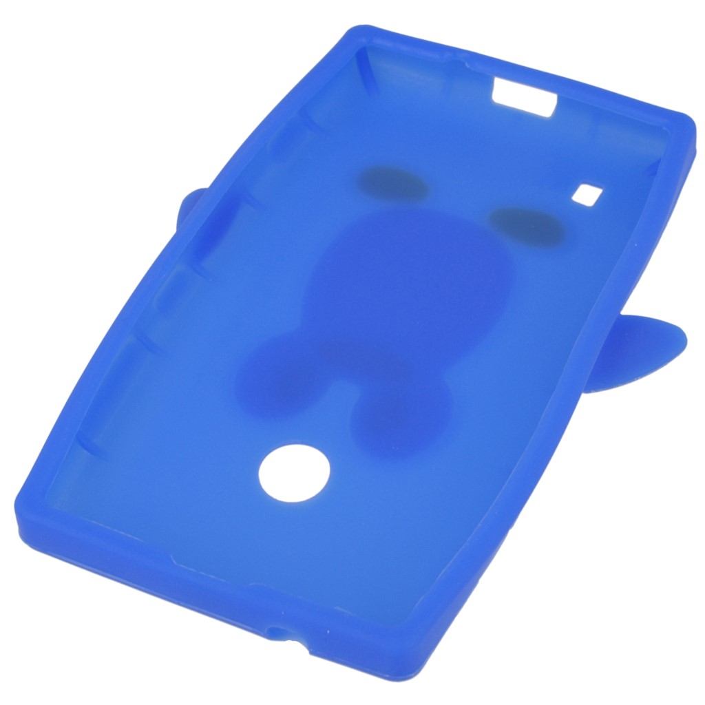 Pokrowiec etui silikonowe 3D Pingwin niebieskie NOKIA Lumia 520 / 4